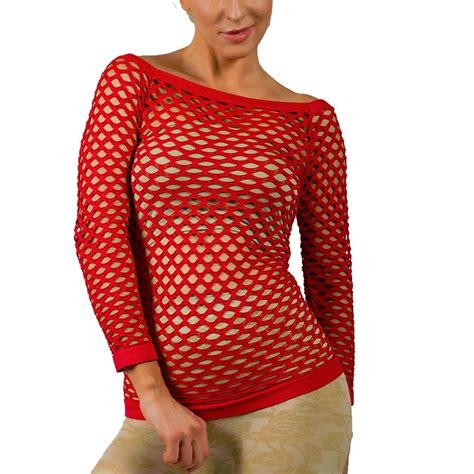 Summer Hot Fishnet Long Sleeve Shirt Dancing Blouse Top Beach Suite Ebay