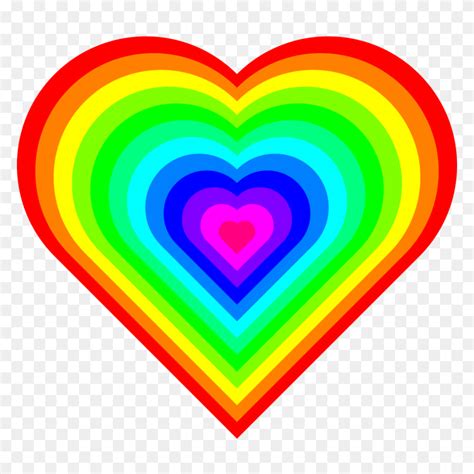 Corazones Corazones Imágenes Prediseñadas Arco Iris Clipart Png