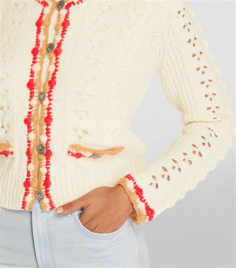 Maje White Open Knit Cardigan Harrods Uk