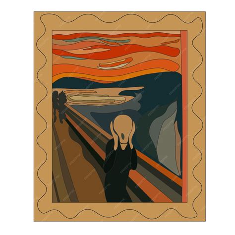 Premium Vector | The scream painting Edward Munch inspired Vector illustration