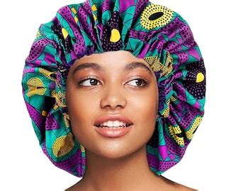 Buy4get1 Sale Large African Print Reversible Satin Bonnets Etsy