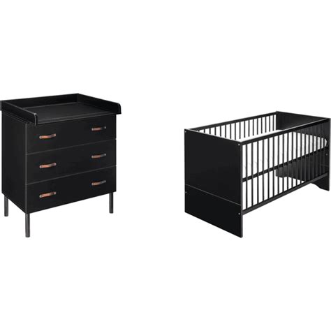 Schardt Ensemble Lit Enfant Commode Langer Melody Black Bois X