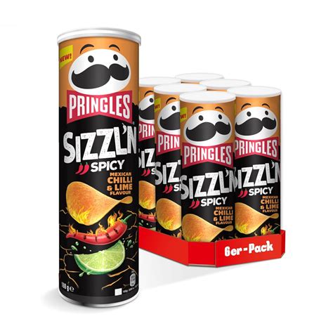 Pringles Sizzln Mexican Chilli And Lime Flavour 6 X 180 G Der