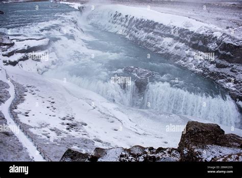 Gullfoss Icelandic Waterfall Stock Photo Alamy