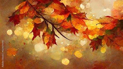 abstract autumn illustration ai generated art Stock Illustration | Adobe Stock