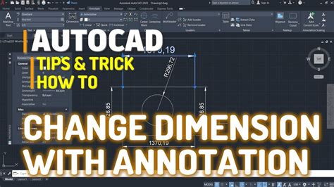 Autocad How To Change Dimension With Annotation Tutorial Youtube