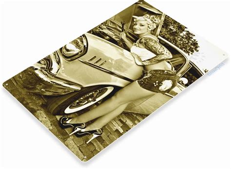 Restoration Car Sexy Pinup Girl Hot Rod Garage Shop Man Cave D Cor Metal Sign Picclick Uk
