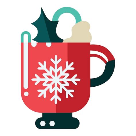Premium Vector Christmas Hot Drink Cup Flat Icon Coffee Cup Icon Vector