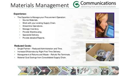 G Comms Materials Management Presentation