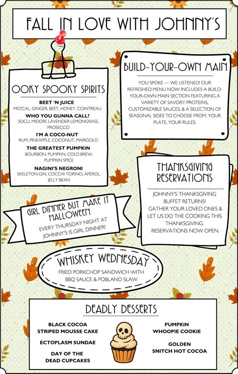 Johnny's - THANKSGIVING AT JOHNNY'S 11/24 from 11am-6pm. Join us for