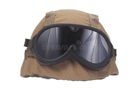 Casque De Kevlar Avec La Couverture De Camouflage Photo Stock Image