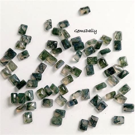 Faceted Moss Agate Etsy