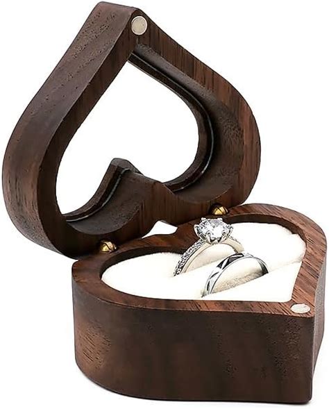 Youjia Holz Ringschatulle Schmuck Schachteln Soft Interieur Vintage