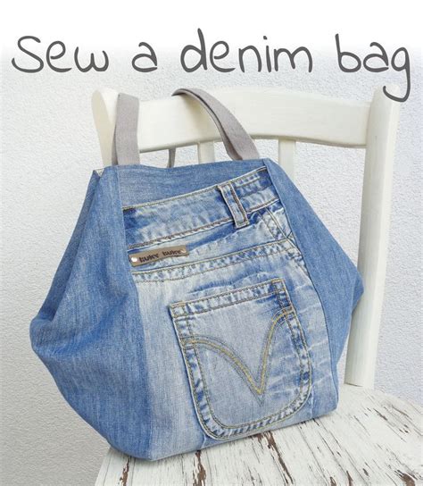 Pdf Pattern And Tutorial To Sew A Denim Tote Bag Denim Tote Bags