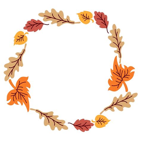 Autumn leaves wreath 2247483 Vector Art at Vecteezy