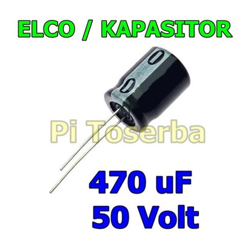 Jual Kapasitor Elektrolit Elco Elko 470 UF 470uF 50 Volt Capacitor