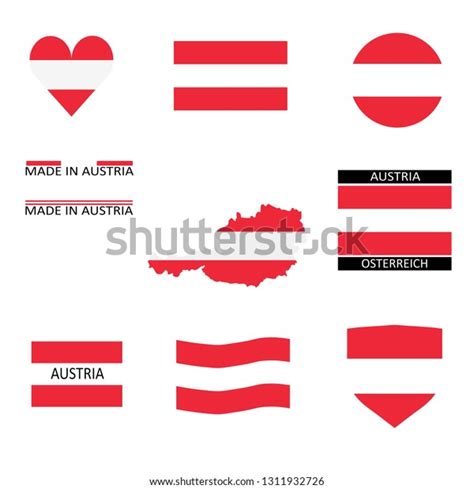 Some Austria Flags Map Stock Vector Royalty Free 1311932726 Shutterstock