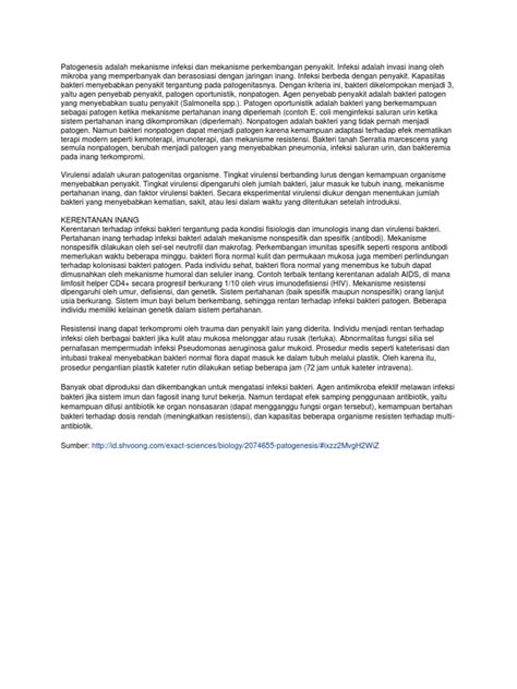 patogenesis  mekanisme infeksi  mekanisme perkembangan