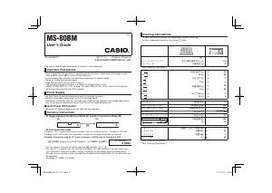 Casio Ms 80b Instruction Manual