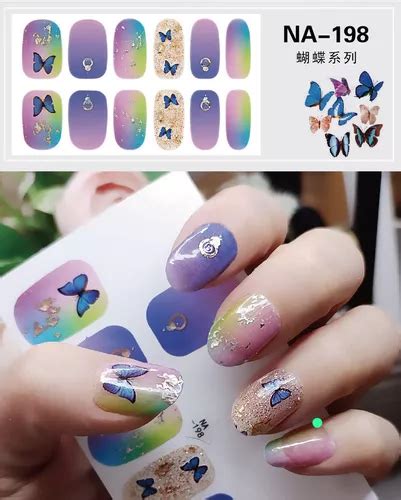 Stickers Pegatinas D Para U As No Necesita Lampara Manicura Mariposas