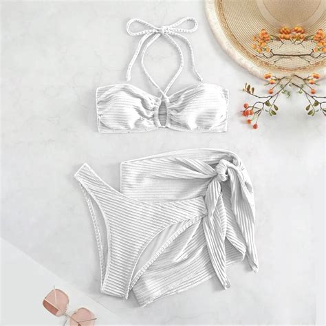 SEAOPEN Spring Savings Women S 3 Piece Bikini Swimsuit Sexy O Ring