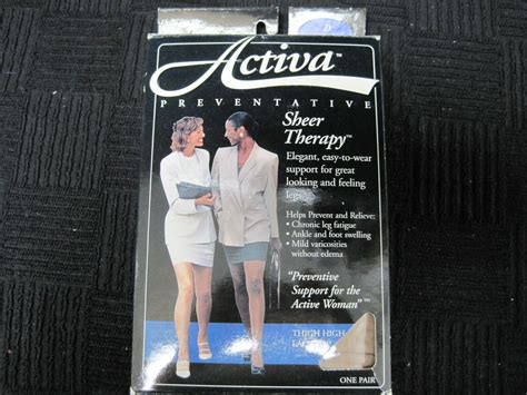 Activa Sheer Therapy Thigh High Nude Size D H Ebay