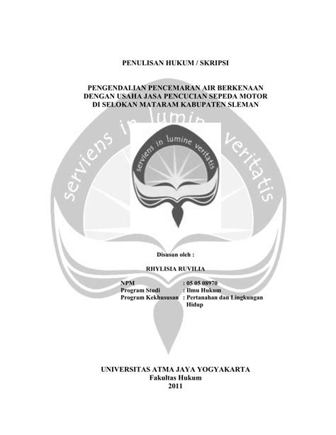 Pdf Penulisan Hukum Skripsi Pengendalian · A Latar Belakang Masalah Usaha Jasa