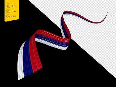 Premium Psd Serbian Flag Wavy Abstract Ribbon Flag On Black