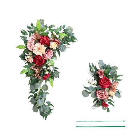 2pcs Artificial Flower Swag Arch Decor，floral Swag Fake Garland For