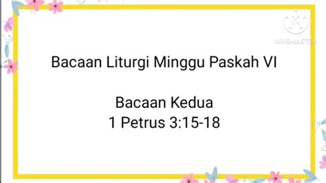 Bacaan Kedua Hari Minggu Paskah Vi Mei Youtube