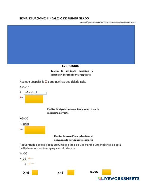 7232014 Ecuaciones Lineales O De Primer Grado