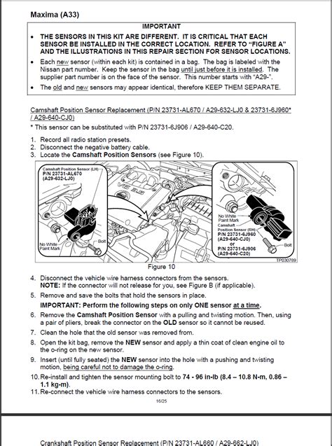 Camshaft Position Sensor Bank 1 Nissan Maxima