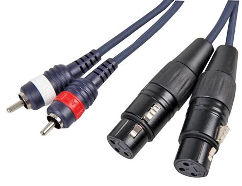 2x 3 Pin Xlr Female To 2x Phono Rca Male Adaptor Lead 15m Black