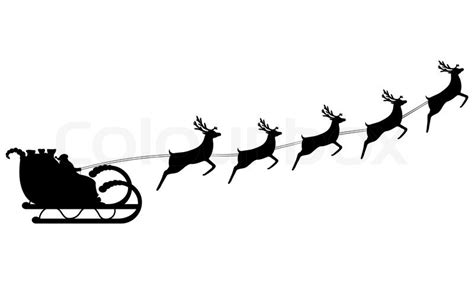 santa and reindeer silhouette clipart - Clipground