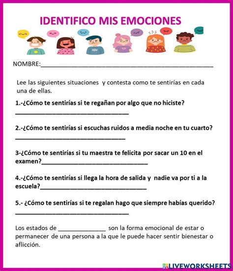 Identifico Mis Emociones Activity School Activities Clinical