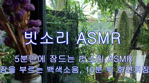 5분만에 잠드는 빗소리asmr 잠을 부르는 백색소음 10분 뒤 화면꺼짐 Youtube