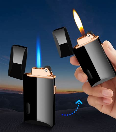 Две пламени металла мини-зажигалки принадлежности для курения газовая ...