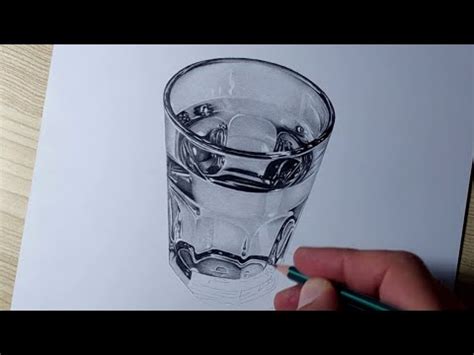 How To Draw A Glass Of Water With Pencils Youtube