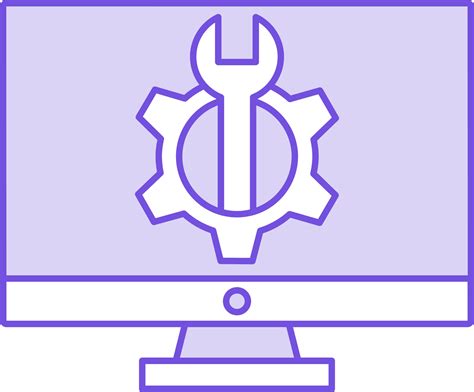 Computer Repair Icon In Purple And White Color 24198820 Vector Art At