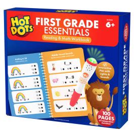 Hot Dots First Grade Essentials Reading Math Workbook