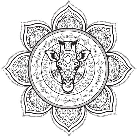 Mandala Girafe Coloriages De Mandalas Imprimer Pour Adultes