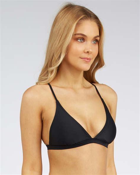 Shop Rip Curl Classic Surf Triangle Bikini Top In Black Fast Shipping