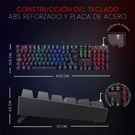 Redragon Mitra K551 Teclado Mecânico Gaming RGB Switch Red