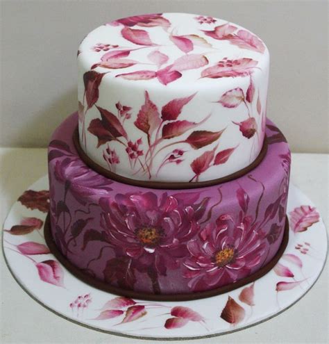 Hand Painted Cake With Flowers CakeCentral