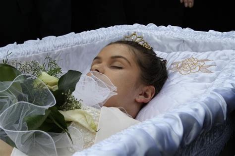 Andreea Brazovan In Her Open Casket During Her Funeral Procession Dead