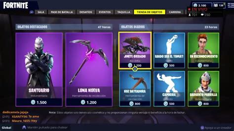 La Nueva Tienda De Fortnite Hoy Dia 19 De Octubre Nueva Skin Santuario Y Nuevo Pico Luna