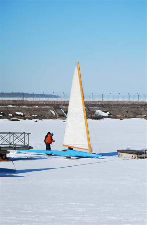 Racing Ice Boat stock image. Image of boat, wind, winter - 24014183