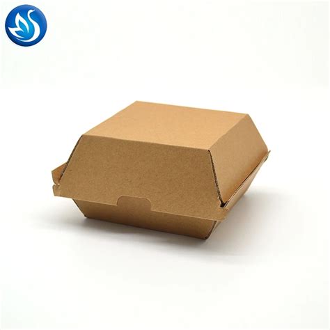 Disposable Cardboard Burger Box Paper Meal Boat Tray Box Bento Box