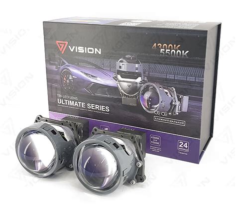 Светодиодные Tri-Led линзы для фар Vision Ultimate • Супер яркость