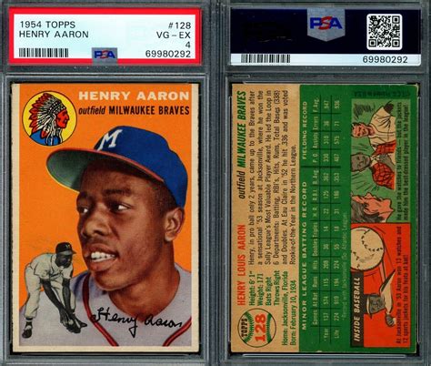 Centered Topps Hank Aaron Braves Hof Psa Incredible The